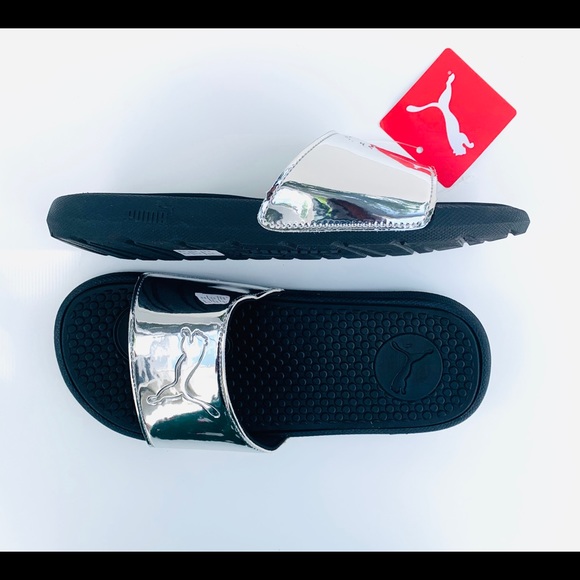 PUMA Cool Cat Women Metalic Silver Slides - Picture 5 of 9